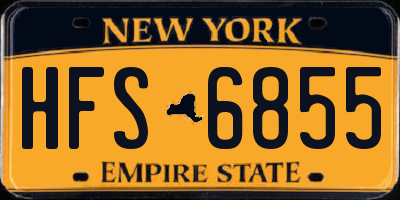 NY license plate HFS6855