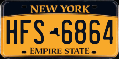 NY license plate HFS6864