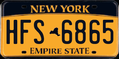 NY license plate HFS6865