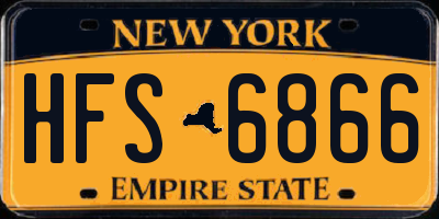 NY license plate HFS6866