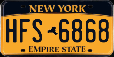 NY license plate HFS6868