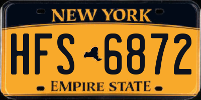 NY license plate HFS6872