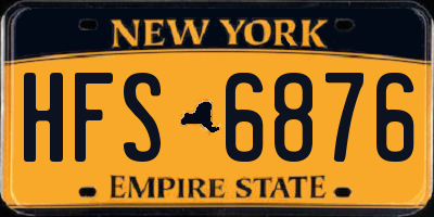 NY license plate HFS6876