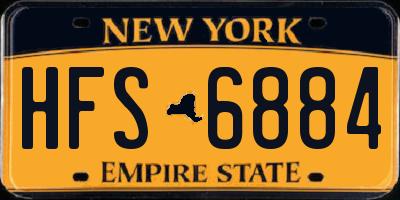 NY license plate HFS6884