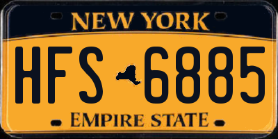 NY license plate HFS6885