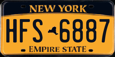 NY license plate HFS6887