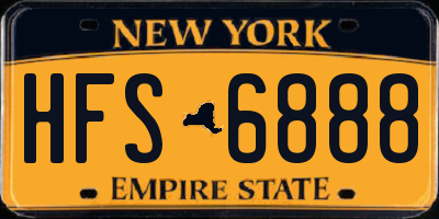 NY license plate HFS6888