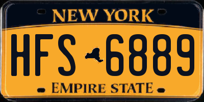 NY license plate HFS6889