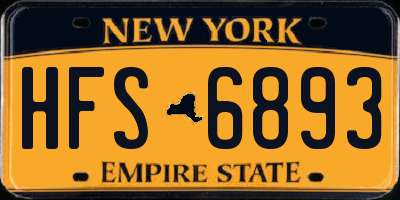 NY license plate HFS6893