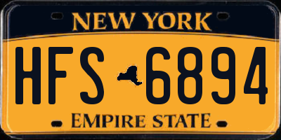 NY license plate HFS6894