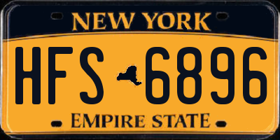 NY license plate HFS6896