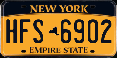 NY license plate HFS6902