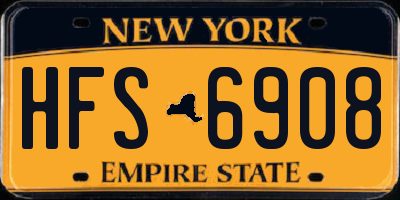 NY license plate HFS6908