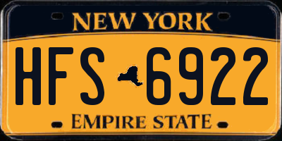 NY license plate HFS6922