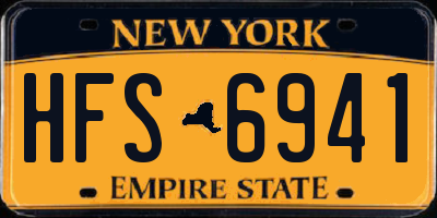 NY license plate HFS6941