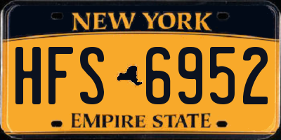 NY license plate HFS6952