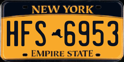 NY license plate HFS6953
