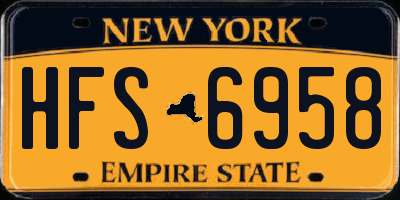 NY license plate HFS6958