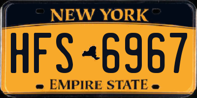NY license plate HFS6967