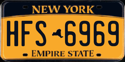 NY license plate HFS6969