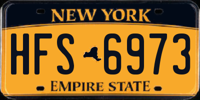 NY license plate HFS6973