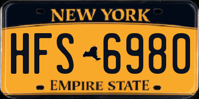 NY license plate HFS6980