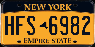NY license plate HFS6982