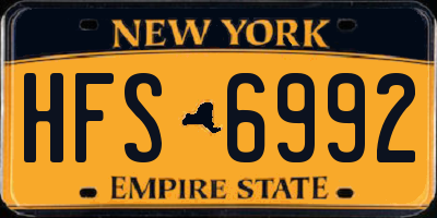 NY license plate HFS6992