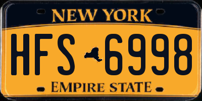 NY license plate HFS6998