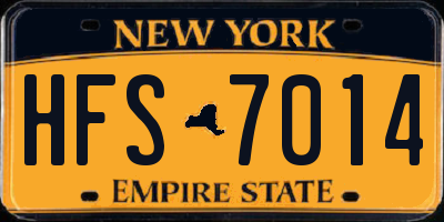 NY license plate HFS7014