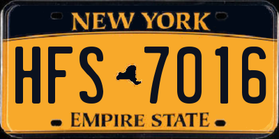 NY license plate HFS7016