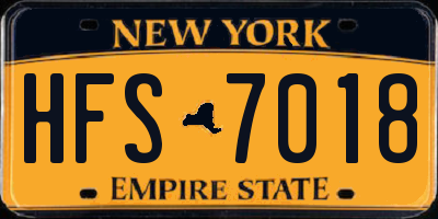 NY license plate HFS7018