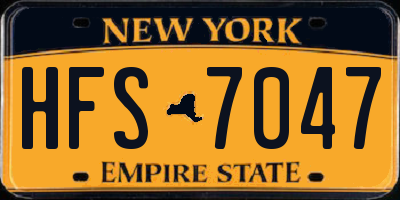 NY license plate HFS7047