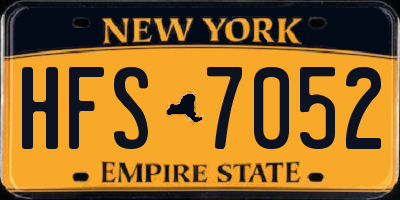 NY license plate HFS7052