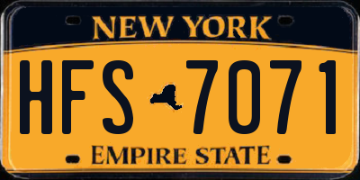 NY license plate HFS7071