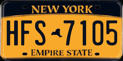 NY license plate HFS7105