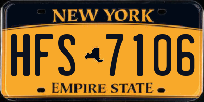 NY license plate HFS7106