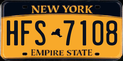 NY license plate HFS7108