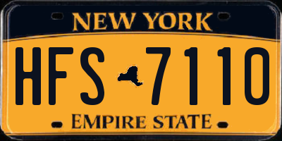 NY license plate HFS7110