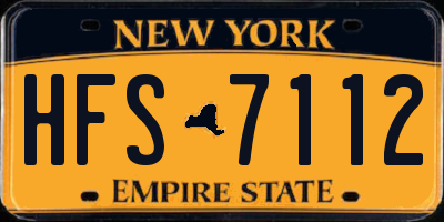 NY license plate HFS7112