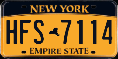 NY license plate HFS7114