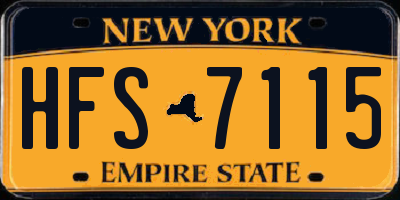 NY license plate HFS7115