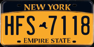 NY license plate HFS7118