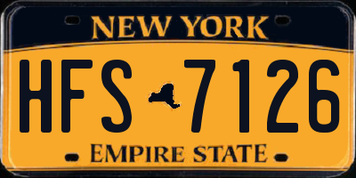 NY license plate HFS7126