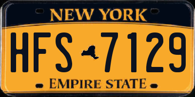 NY license plate HFS7129