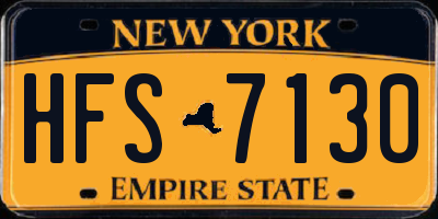 NY license plate HFS7130