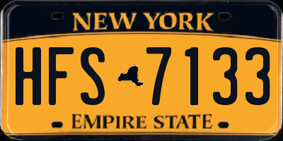 NY license plate HFS7133