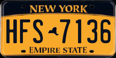 NY license plate HFS7136