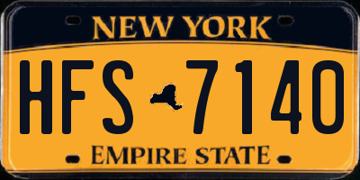 NY license plate HFS7140