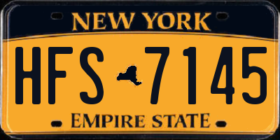 NY license plate HFS7145